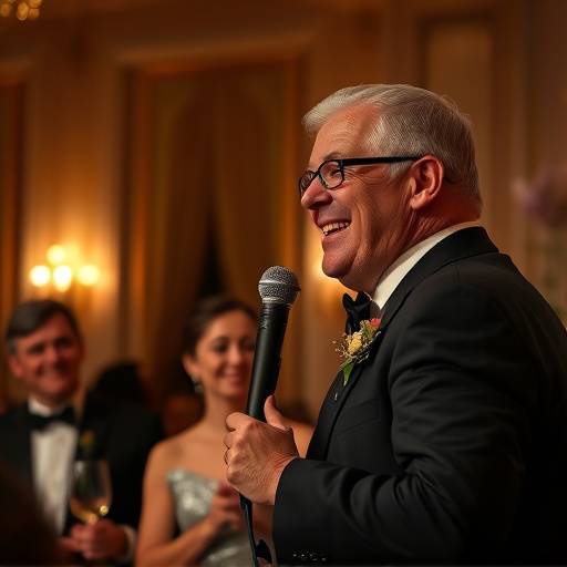 A photo capturing the emotional moment of a speaker addressing the audience at a charity gala, highlighting their passion and connection with the attendees.