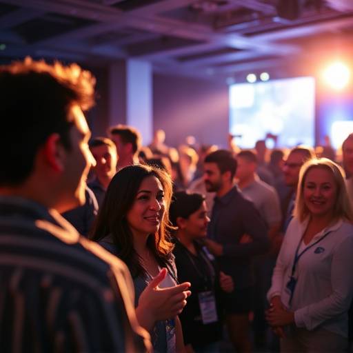 Photographer capturing moments at a lively corporate event.